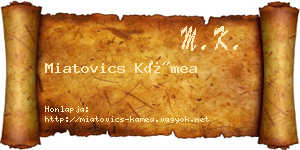 Miatovics Kámea névjegykártya